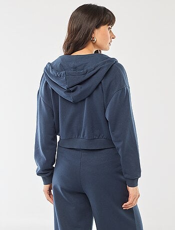 Sweat com capuz crop top