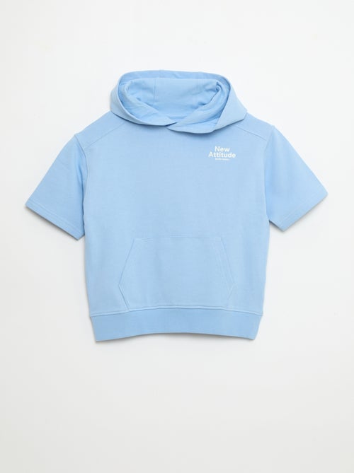Sweat com capuz de manga curta - Kiabi