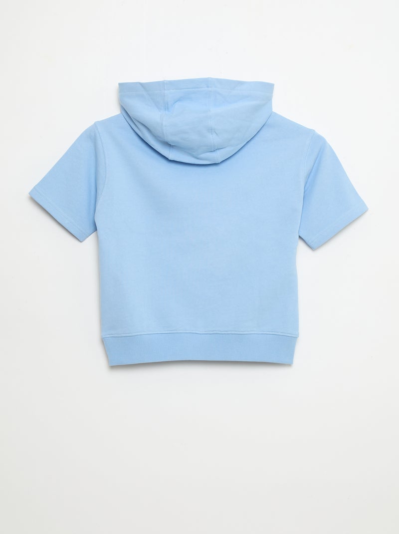 Sweat com capuz de manga curta Azul - Kiabi