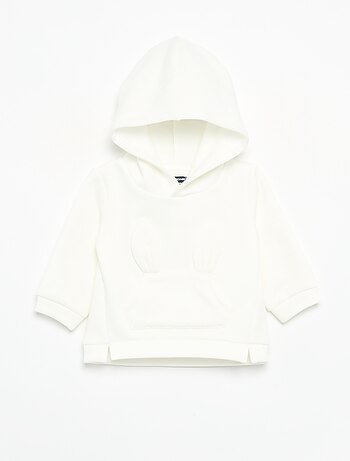 Sweat com capuz de polar com orelhas de coelho