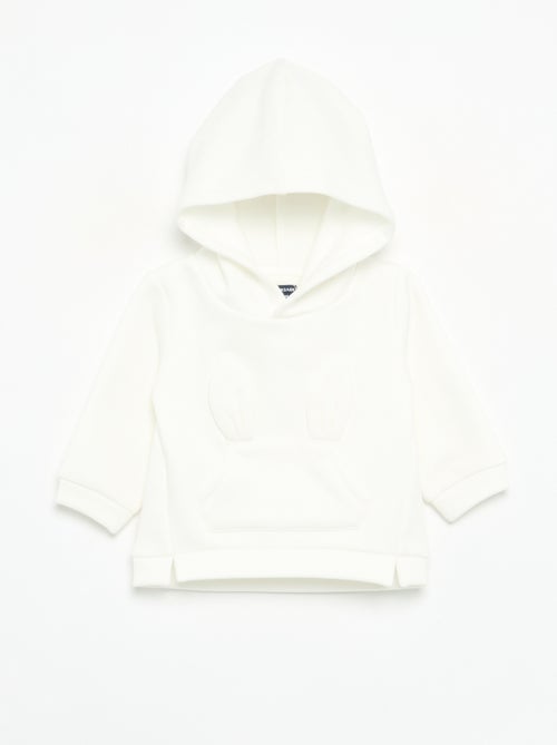 Sweat com capuz de polar com orelhas de coelho - Kiabi