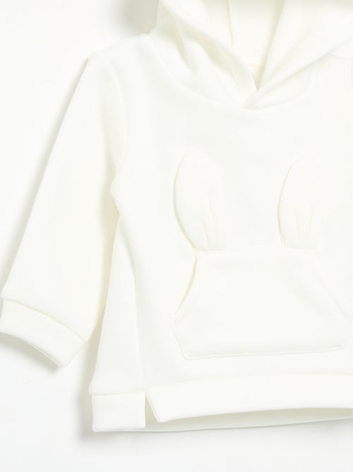 Sweat com capuz de polar com orelhas de coelho - Kiabi