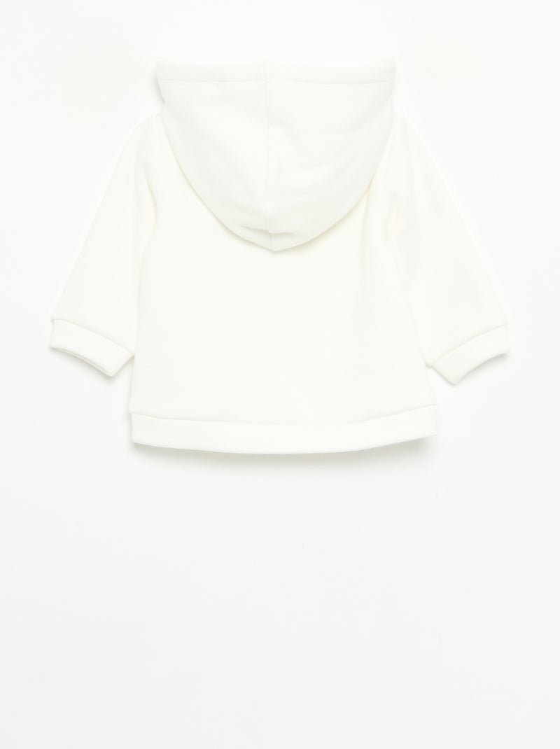 Sweat com capuz de polar com orelhas de coelho Branco - Kiabi