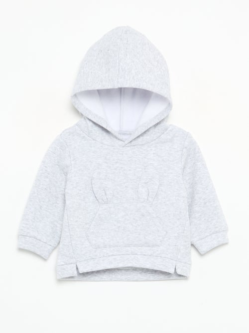 Sweat com capuz de polar com orelhas de coelho - Kiabi