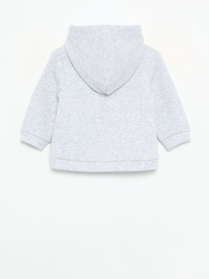 Sweat com capuz de polar com orelhas de coelho Cinza - Kiabi