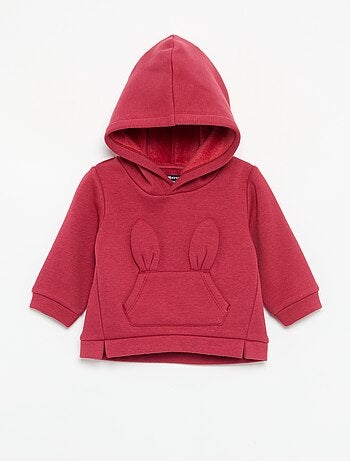 Sweat com capuz de polar com orelhas de coelho