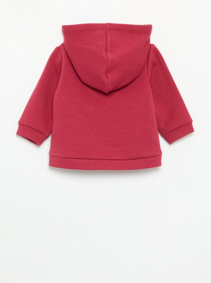 Sweat com capuz de polar com orelhas de coelho Vermelho - Kiabi