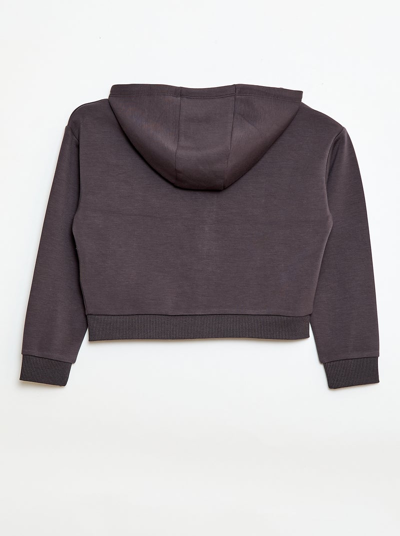 Sweat com capuz de toque suave Preto - Kiabi