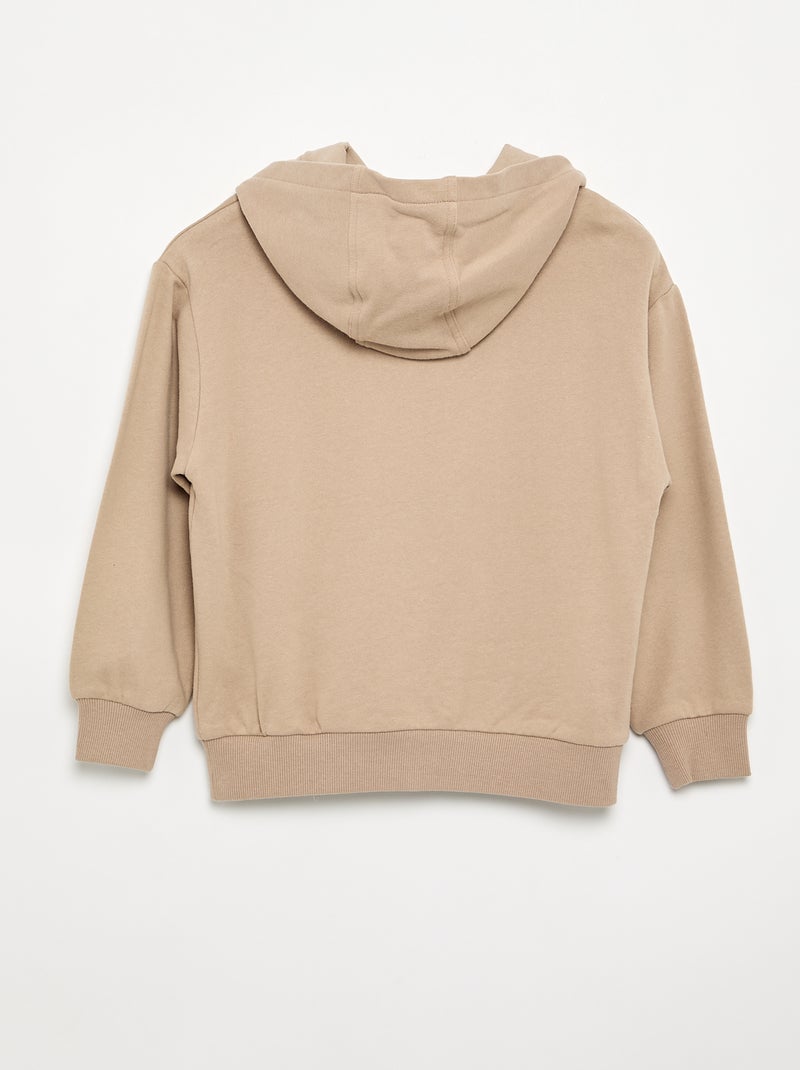 Sweat com capuz e bolso canguru Bege - Kiabi