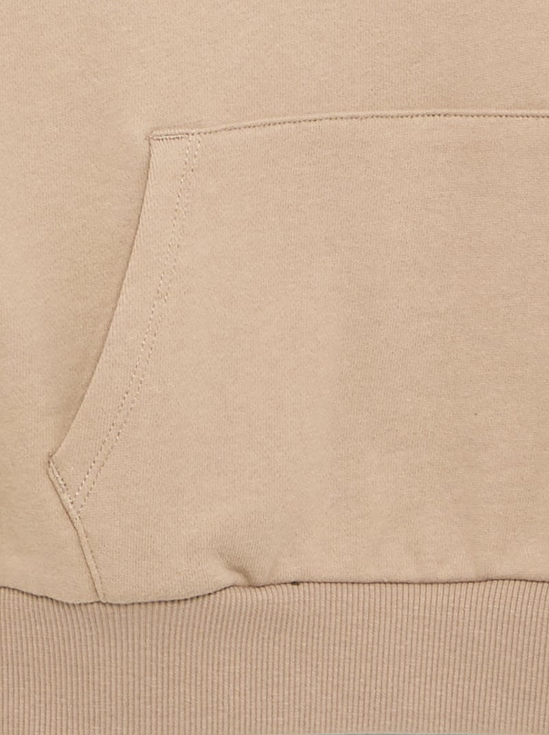 Sweat com capuz e bolso canguru Bege - Kiabi