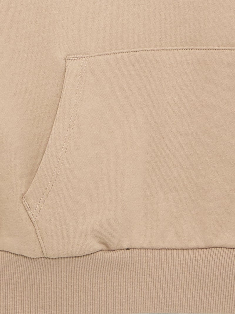 Sweat com capuz e bolso canguru Bege - Kiabi