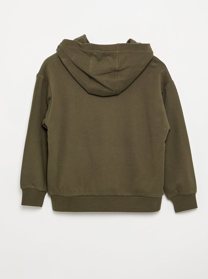 Sweat com capuz e bolso canguru Caqui - Kiabi