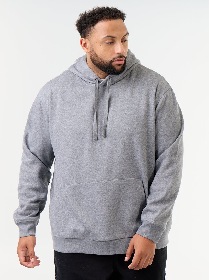 Sweat com capuz e bolso canguru Cinza - Kiabi