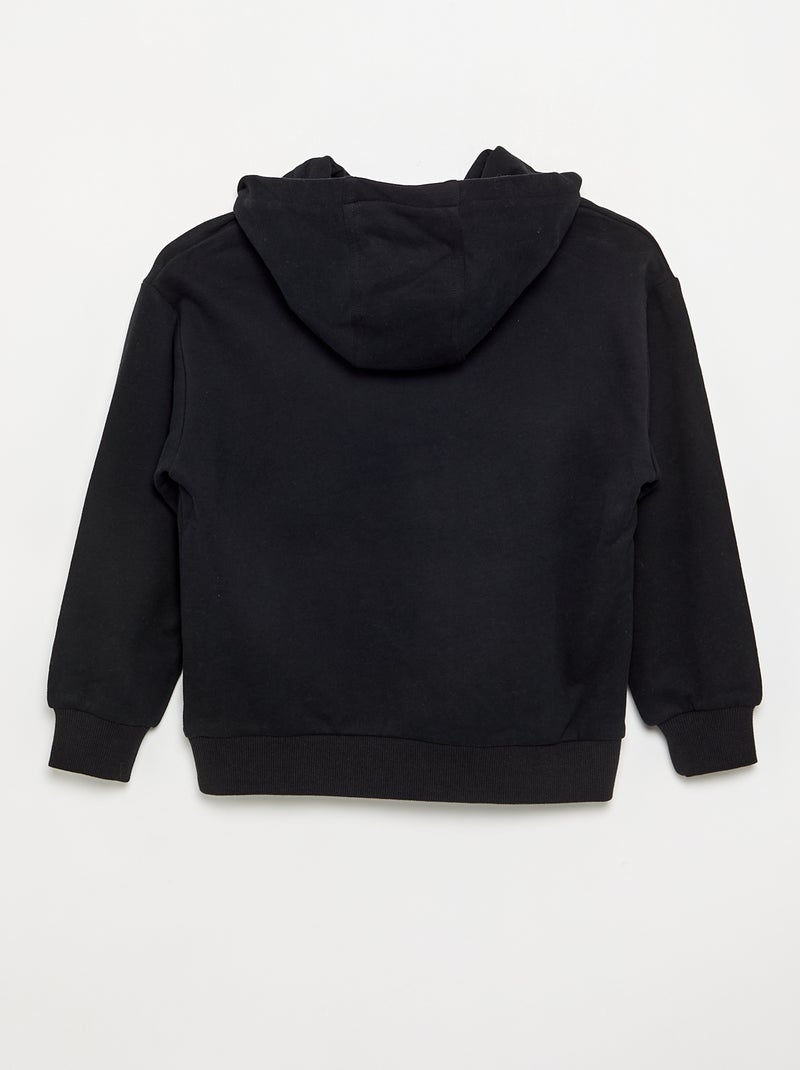 Sweat com capuz e bolso canguru Preto - Kiabi