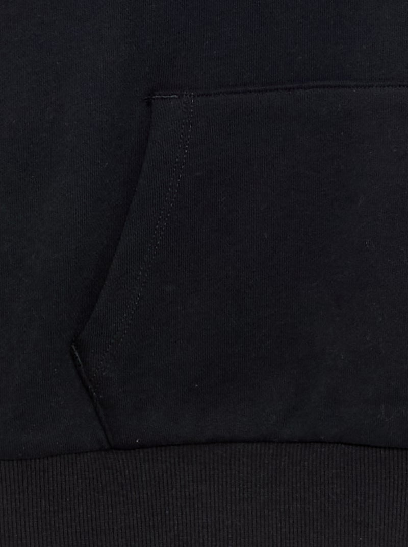 Sweat com capuz e bolso canguru Preto - Kiabi