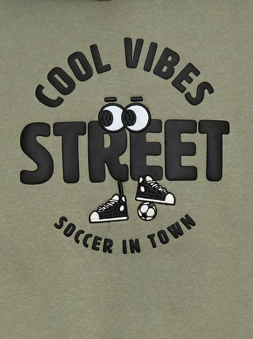 Sweat com capuz e estampado em relevo - Kiabi