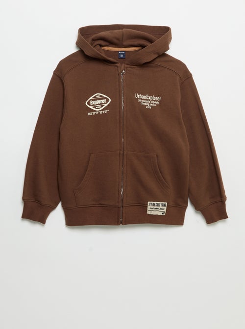 Sweat com capuz e fecho - Kiabi