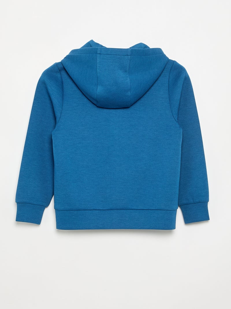 Sweat com capuz e fecho, com 2 bolsos com fecho Azul - Kiabi