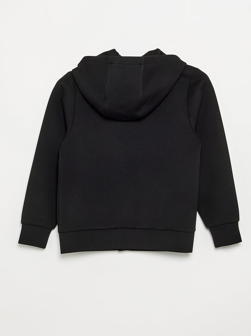 Sweat com capuz e fecho, com 2 bolsos com fecho Preto - Kiabi