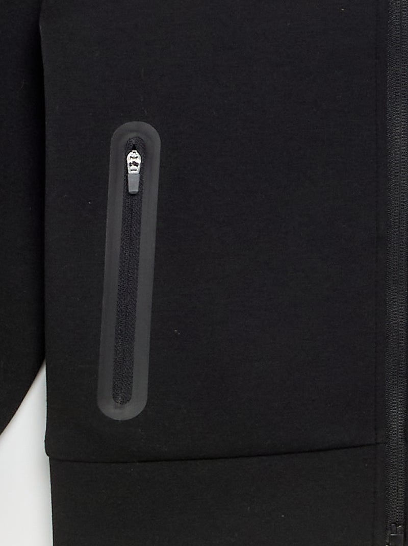 Sweat com capuz e fecho, com 2 bolsos com fecho Preto - Kiabi