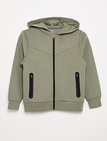 Sweat com capuz e fecho, com 2 bolsos com fecho