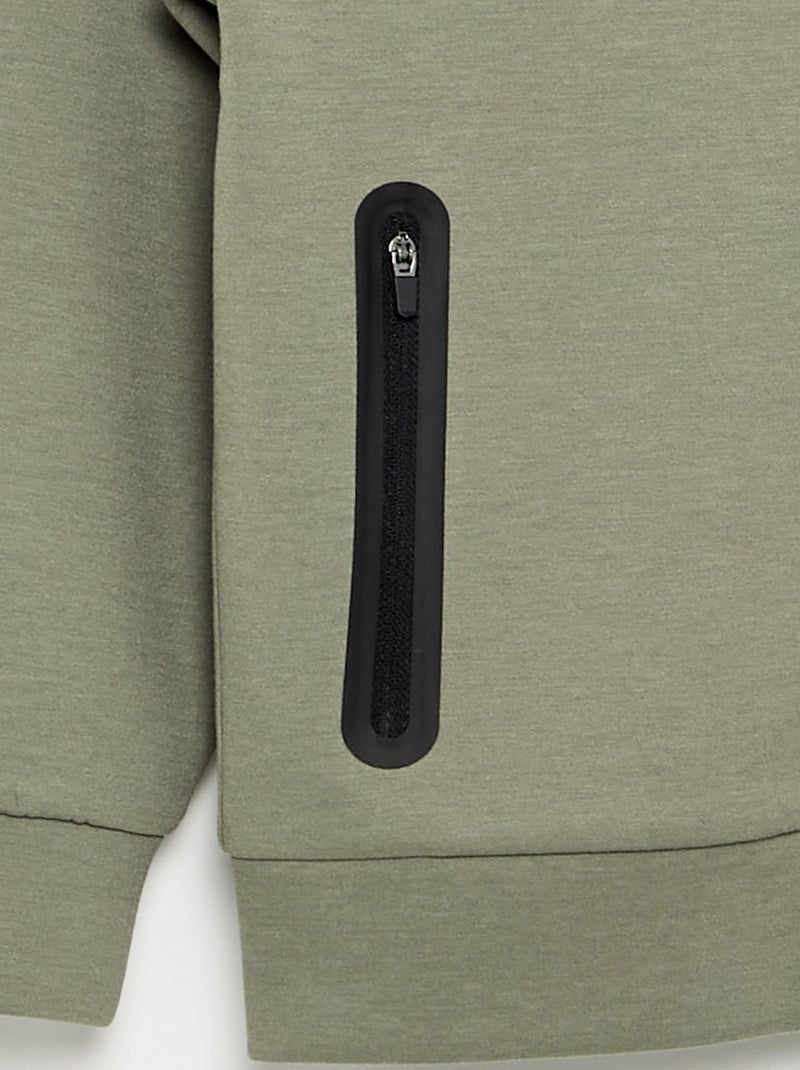 Sweat com capuz e fecho, com 2 bolsos com fecho Verde - Kiabi
