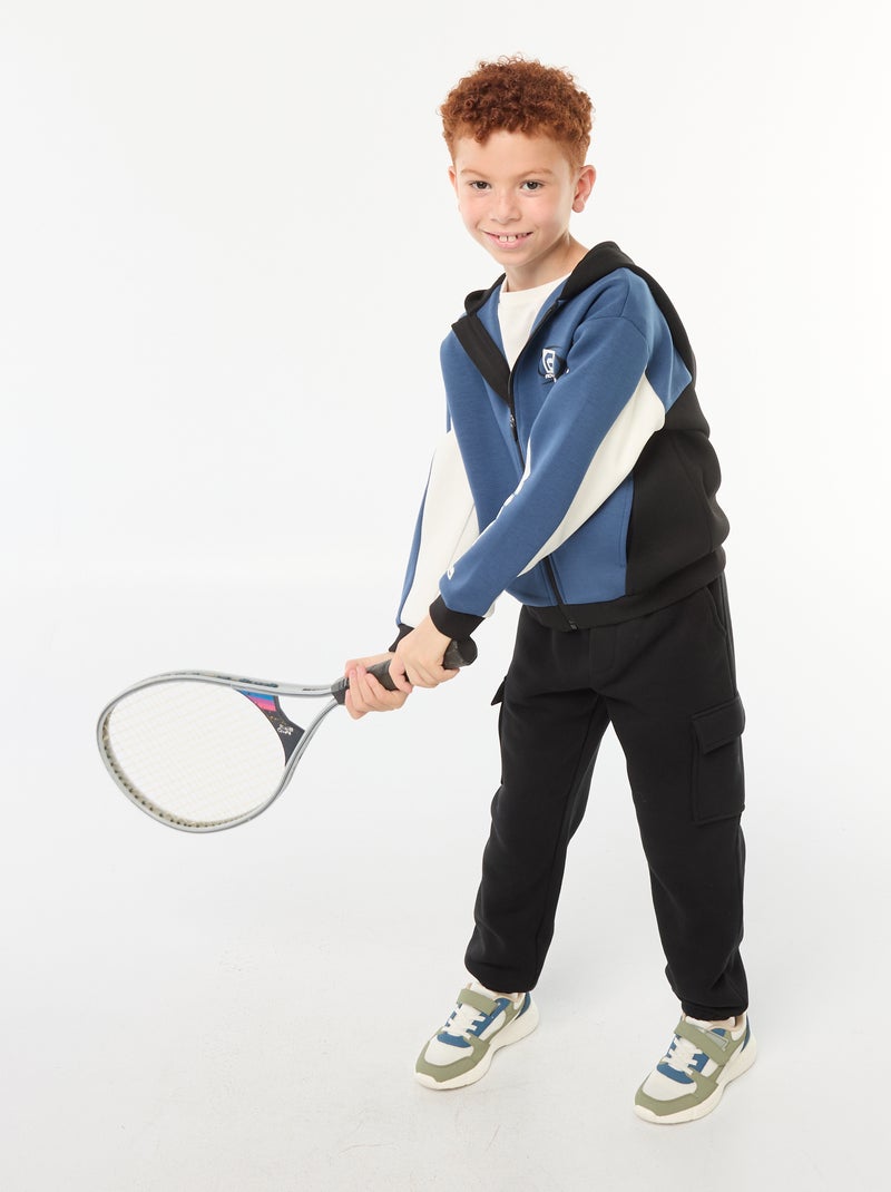 Sweat com capuz e fecho de correr Azul - Kiabi