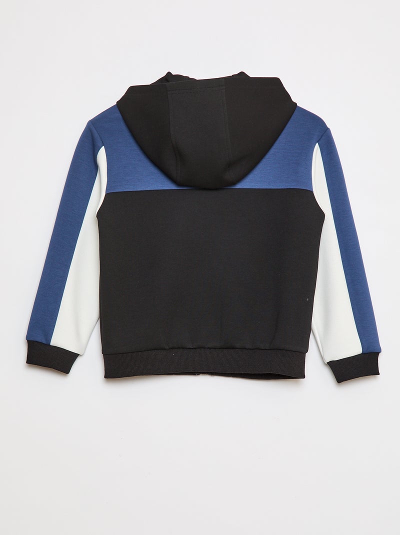 Sweat com capuz e fecho de correr Azul - Kiabi