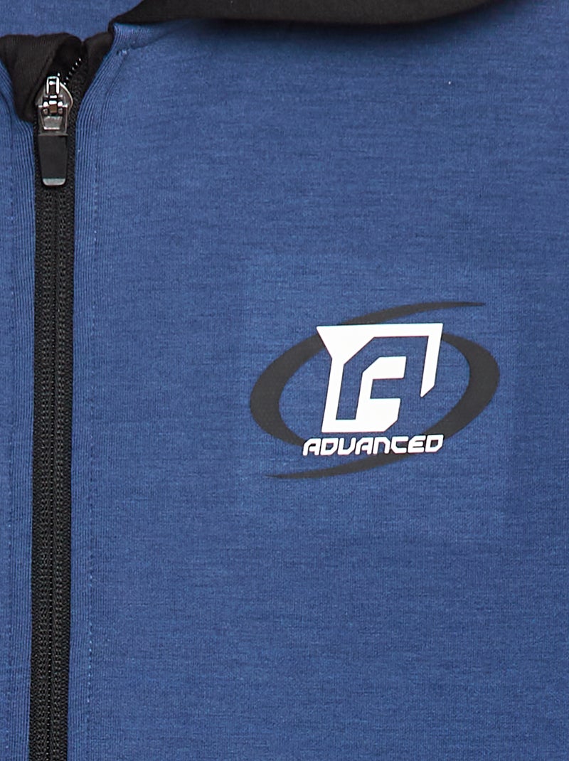 Sweat com capuz e fecho de correr Azul - Kiabi