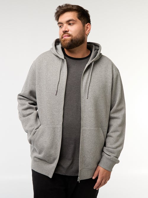 Sweat com capuz e fecho de correr - Kiabi