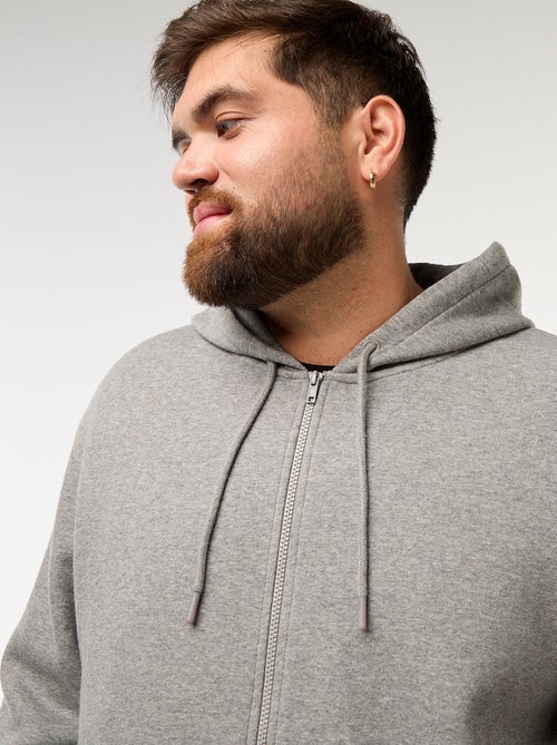 Sweat com capuz e fecho de correr - Kiabi