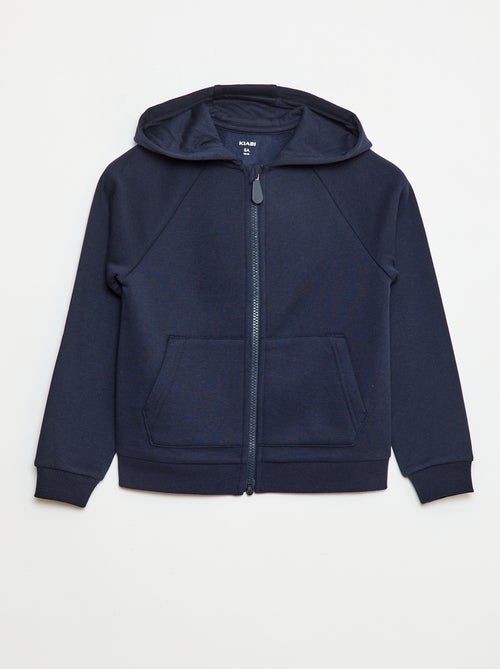 Sweat com capuz e fecho de correr com abertura com íman - So Easy - Kiabi