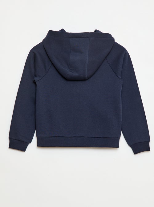 Sweat com capuz e fecho de correr com abertura com íman - So Easy - Kiabi