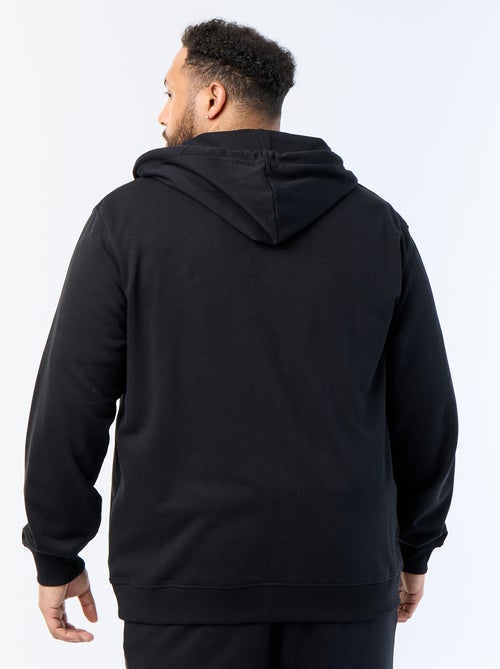 Sweat com capuz e fecho de correr lisa - Kiabi