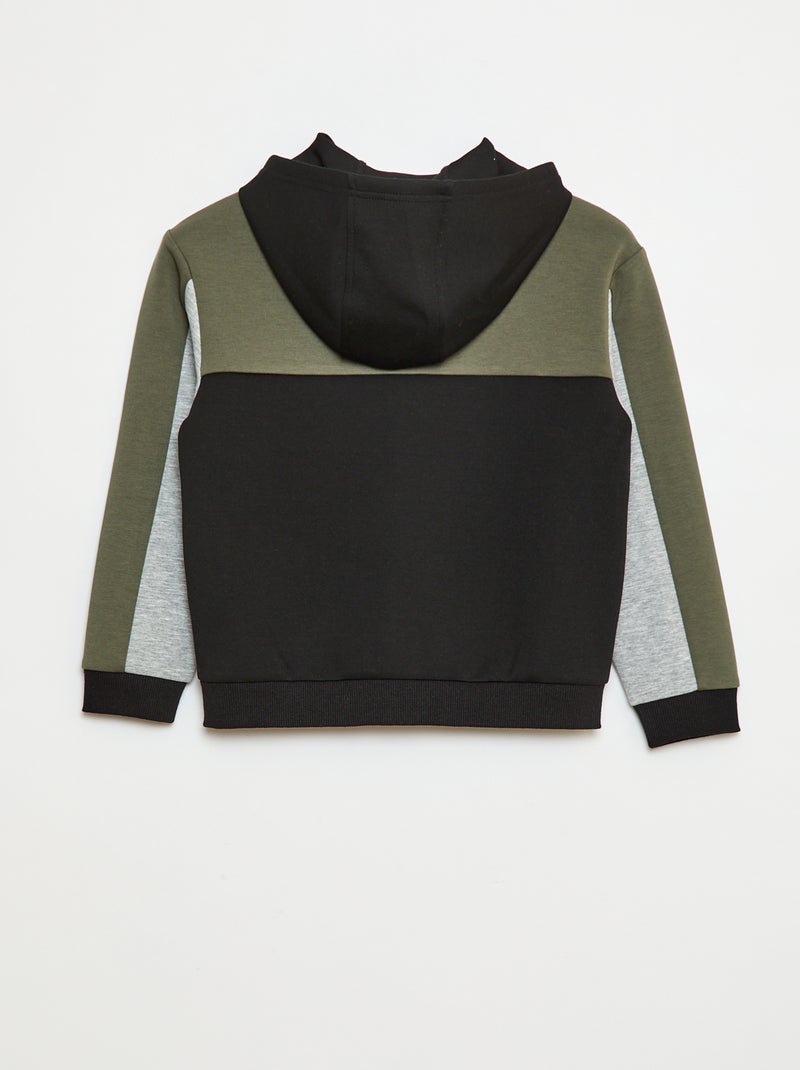 Sweat com capuz e fecho éclair Caqui - Kiabi