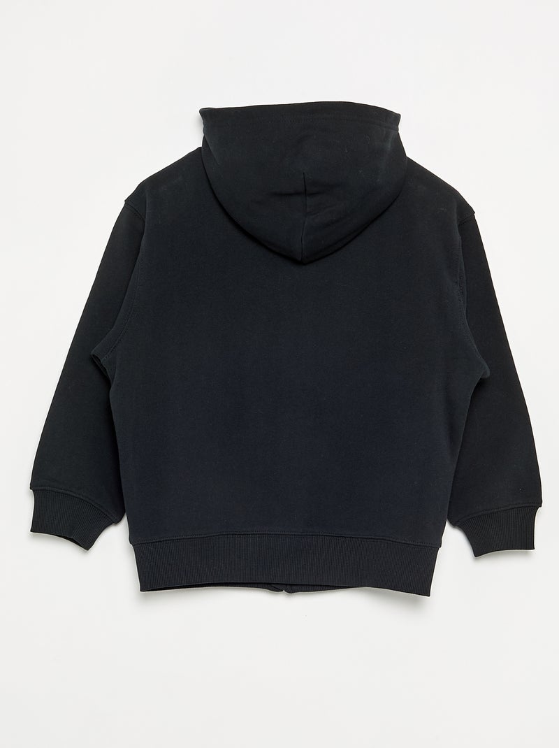 Sweat com capuz e fecho Preto - Kiabi