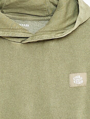 Sweat com capuz efeito desbotado