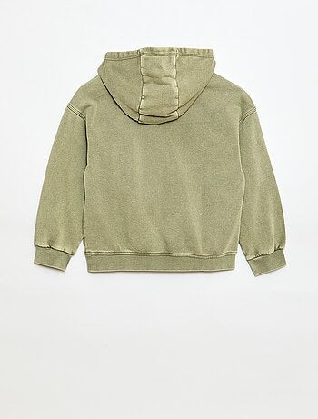 Sweat com capuz efeito desbotado