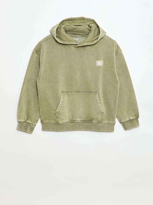 Sweat com capuz efeito desbotado - Kiabi