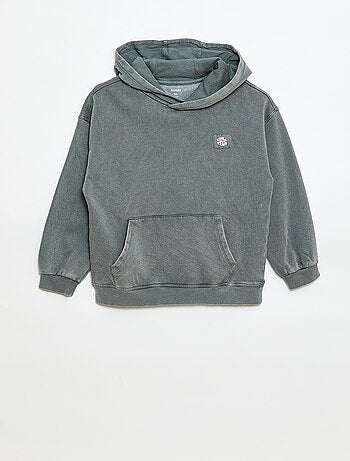 Sweat com capuz efeito desbotado