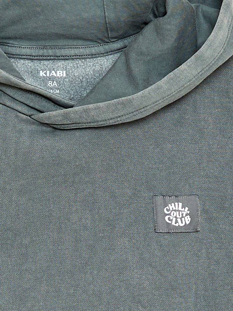 Sweat com capuz efeito desbotado Cinza - Kiabi