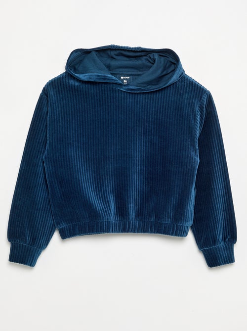 Sweat com capuz em malha canelada - Kiabi Sweat com capuz em malha canelada - Kiabi