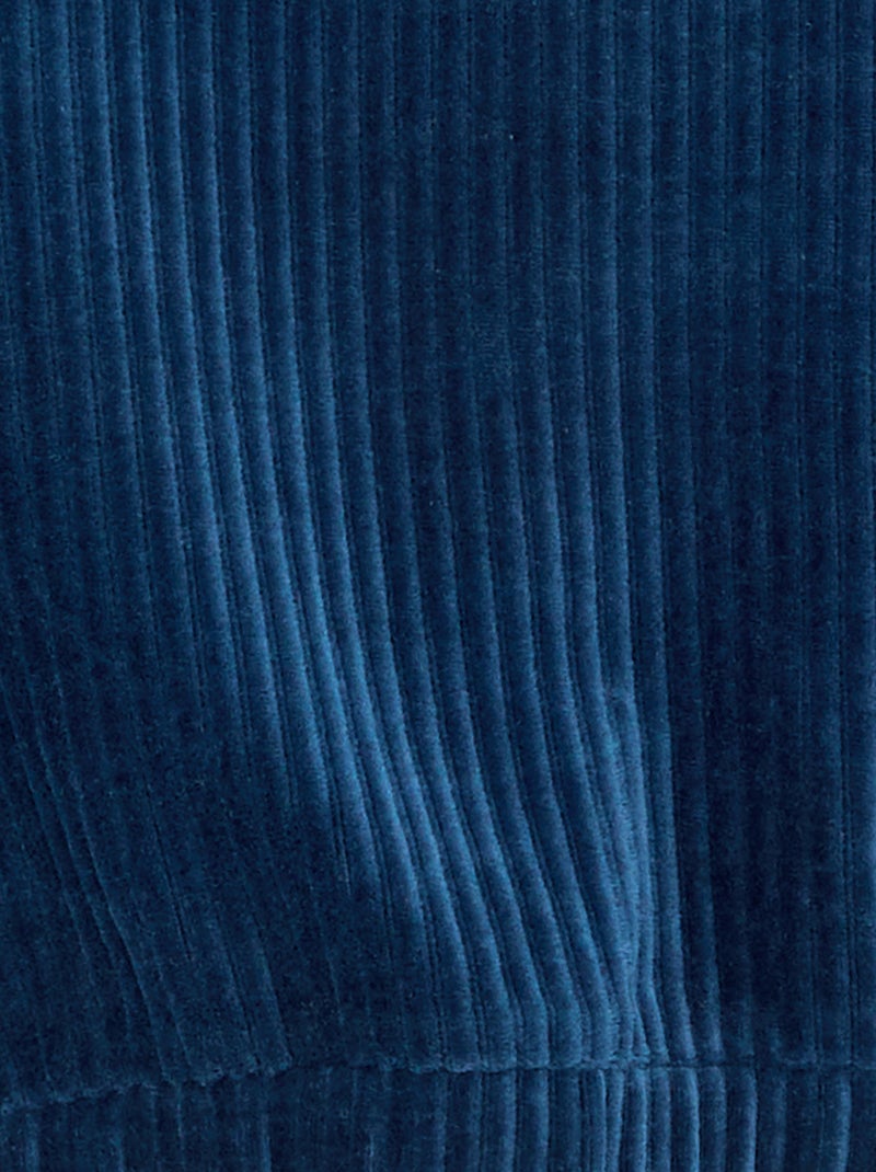 Sweat com capuz em malha canelada Azul - Kiabi