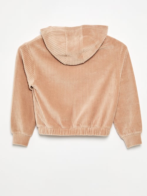 Sweat com capuz em malha canelada - Kiabi Sweat com capuz em malha canelada - Kiabi