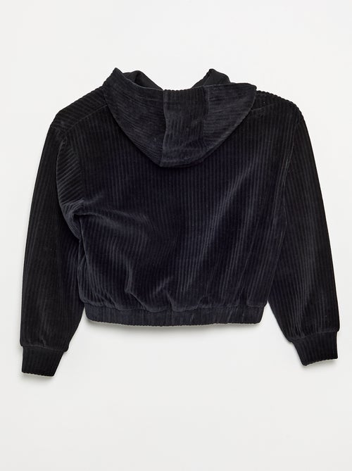 Sweat com capuz em malha canelada - Kiabi Sweat com capuz em malha canelada - Kiabi