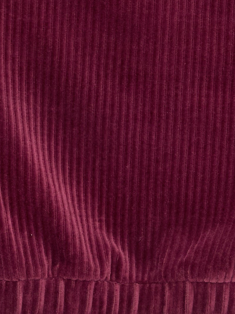 Sweat com capuz em malha canelada Vermelho - Kiabi