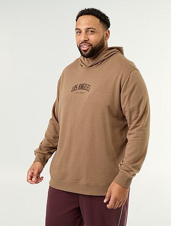 Sweat com capuz em moletão não cardado