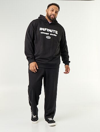 Sweat com capuz em moletão não cardado