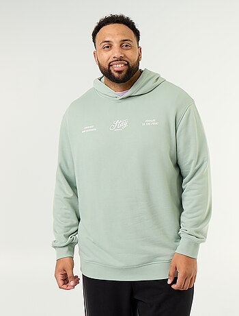 Sweat com capuz em moletão não cardado
