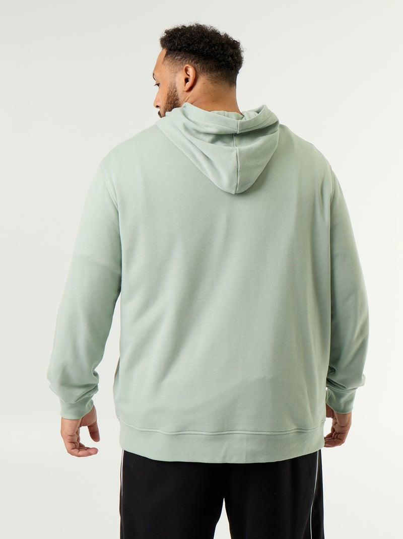 Sweat com capuz em moletão não cardado Verde - Kiabi